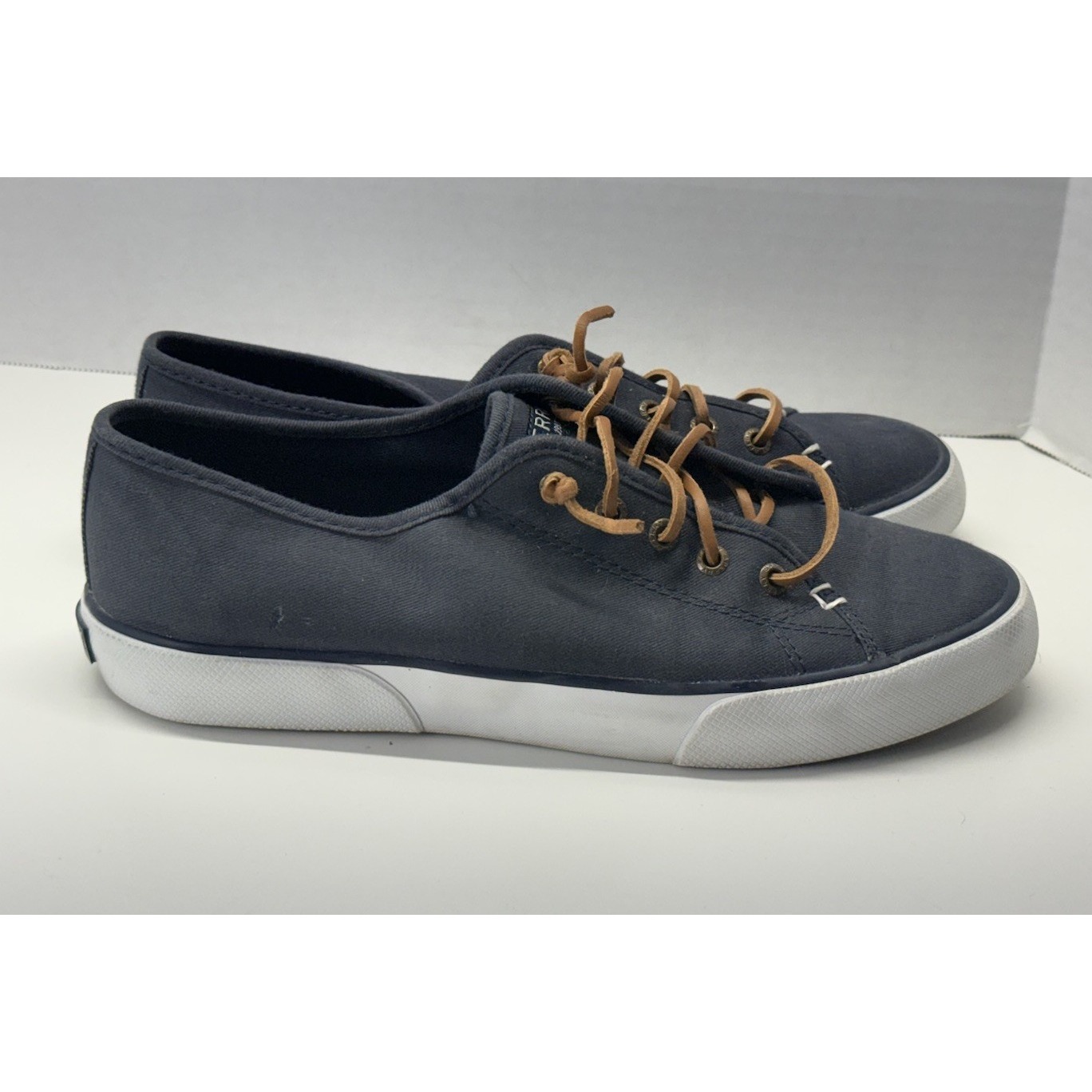 Sperry Top-Sider Seacoast Women's Bluish Gray Canvas Boat Shoes Sz 8m Nautical